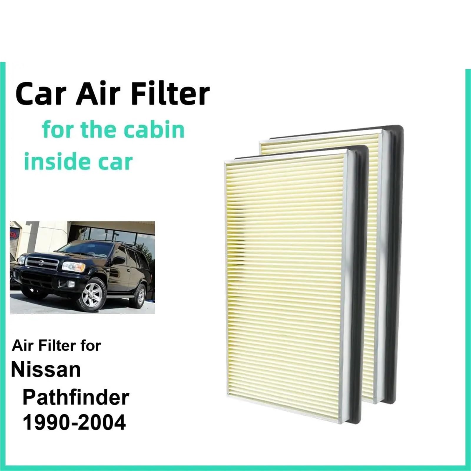 Filtro aria motore Calm Carbon 2 pezzi adatto per Nissan Pathfinder 1990-2004 CA4309 25043775 16546-0Z000 16546-70J10 Filtro Abitacolo ai Carboni Attivi Aria Abitacolo(5pcs)