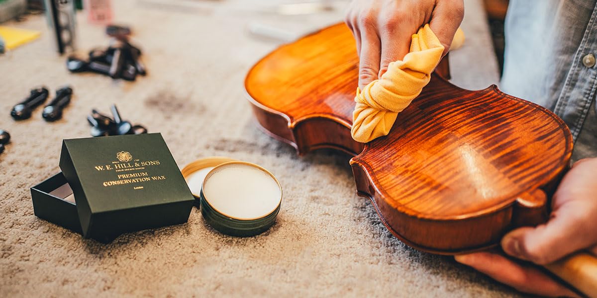 W E Hill & Suoni Cera di conservazione per pulire e ripristinare violini, violoncelli, strumenti musicali, oggetti d'antiquariato. Senza prodotti petrolchimici. Senza petrolifero. Rispettoso