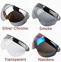 Vista 5 de VCOROS Casco universal para motocicleta, estilo piloto retro, estándar, con 3 botones a presión, visera abatible y abierta, protector de media cara