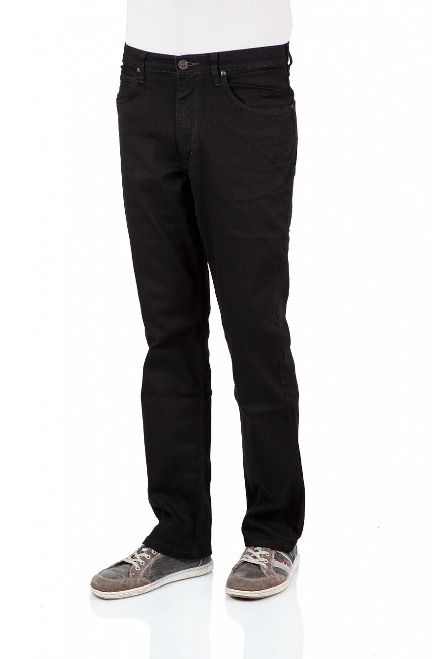 Lee Men's Brooklyn Straight Jeans, Clean Black, 36W / 30L