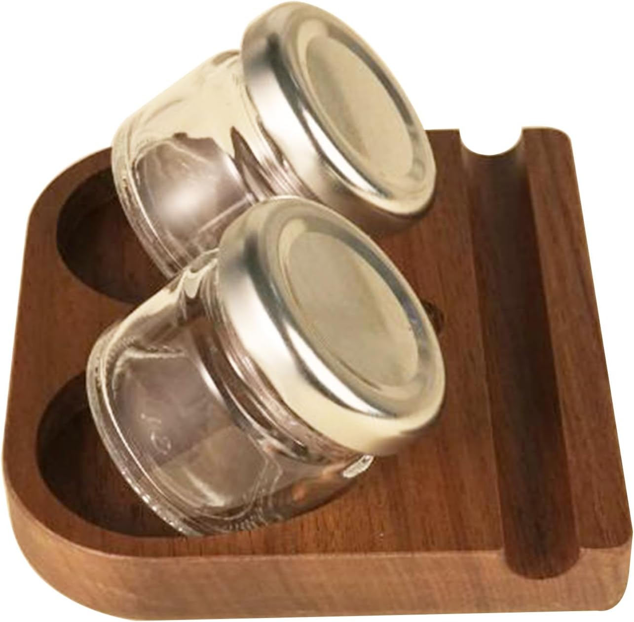 Product image of Upgrade Wooden Tilting Calligraphy Pen Holder with Two Glass Ink Bottle Container, Calligraphy Oblique Nib Holder Stand Base Set Desktop Tabel Decoration