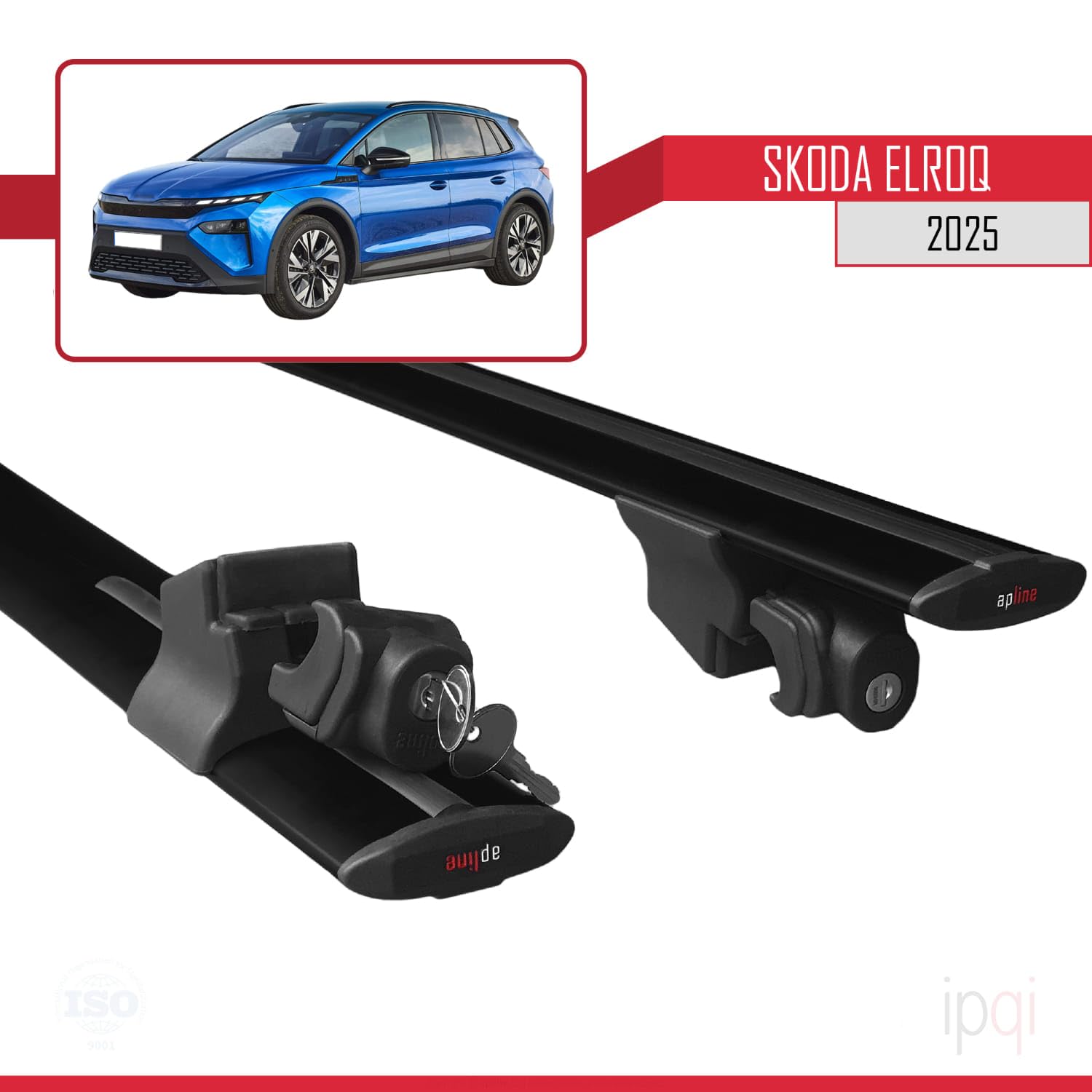Barres De Toit Pour Skoda Elroq 2025 - Modèle Hook - 2 Barres Aluminium Gris - Porte-bagages 75 Kg