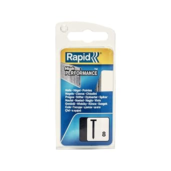 Rapid High Performance No.8 Galvanised Steel Brad Nails, Wire Length 15 mm, 40109533-1000 Pieces