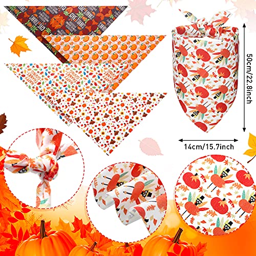20 Pieces Thanksgiving Dog Bandana Fall Autumn Pet Bandana Adjustable And Reversible Dog Triangle Scarf Turkey Maple Leaf Pumpkin Dog Kerchief Autumn Pattern Dog Handkerchief For Small To Medium Pet #TOP1