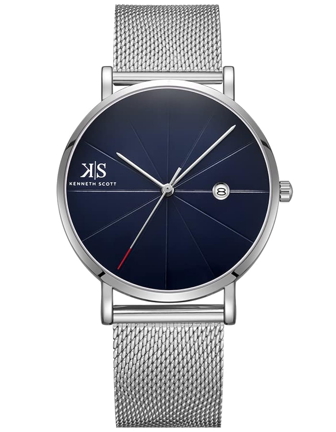 – Men's Quartz Movement Watch, Analog Display and Stainless Steel Strap - K22013-SMSN, Silver