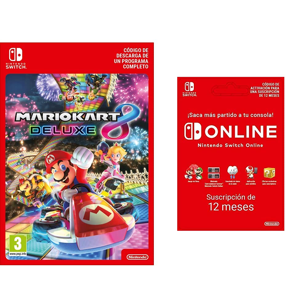 Mario Kart 8 Deluxe | Nintendo Switch - Código de descarga + Nintendo Switch Online - 12 Meses (Código de descarga)
