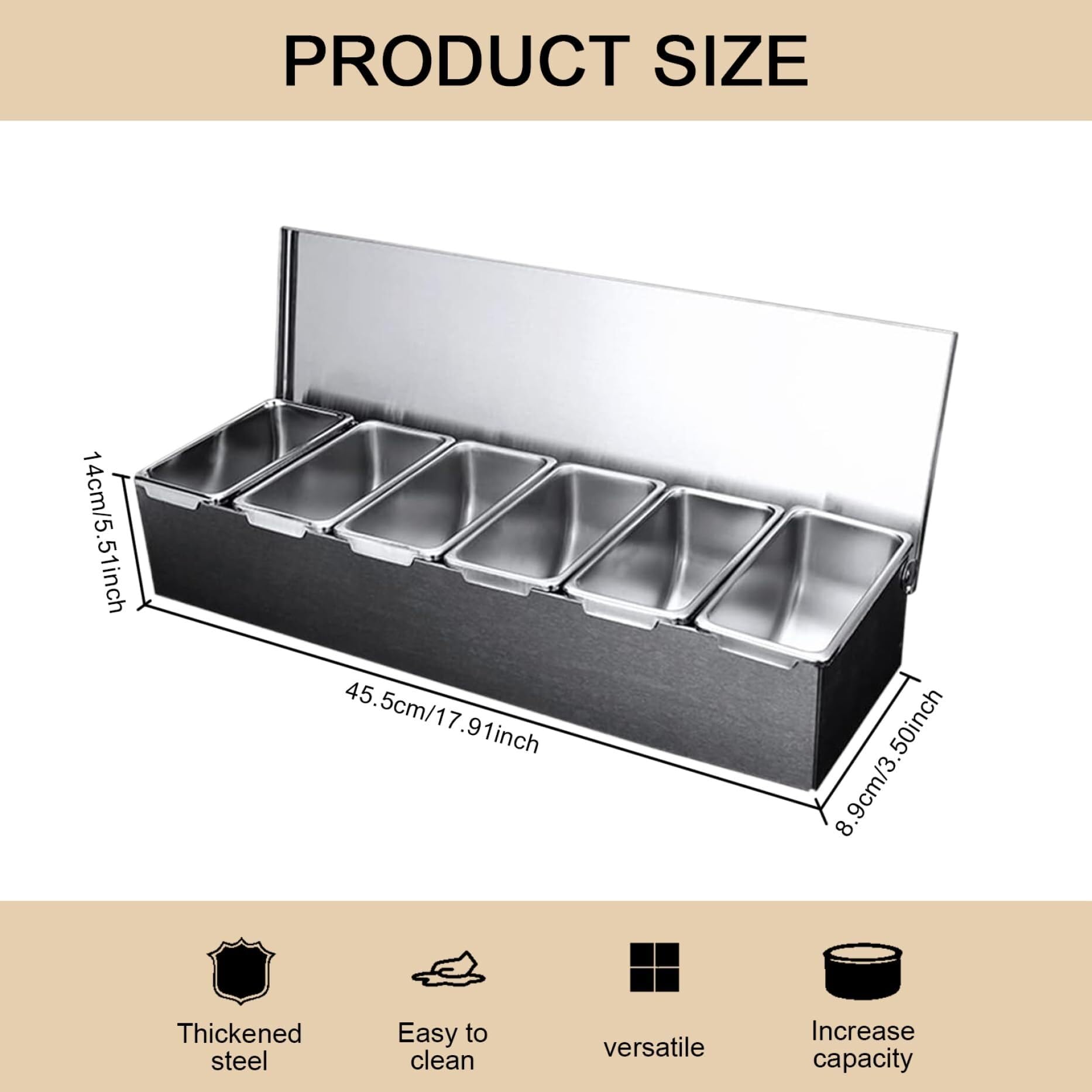 Organizador de condimentos con tapas, contenedor desmontable para servir en el hogar, restaurante, bares, fiestas, reuniones