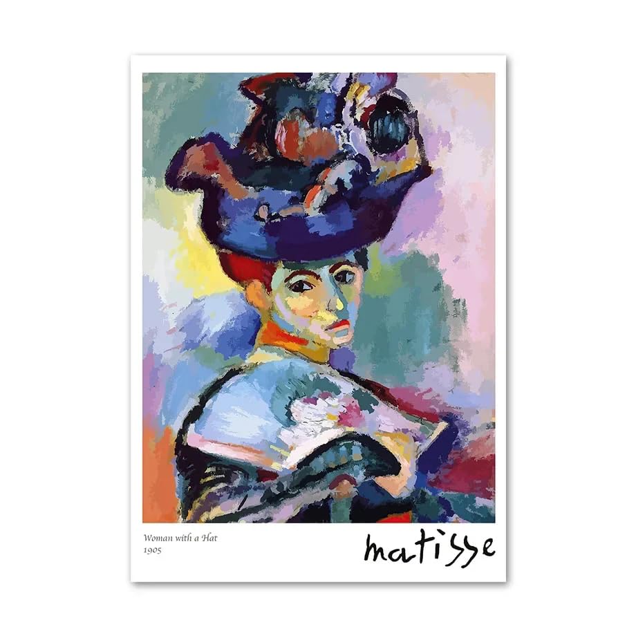Amazon.co.jp: 1905年 マティス ポスター 「帽子をかぶった女 1905年