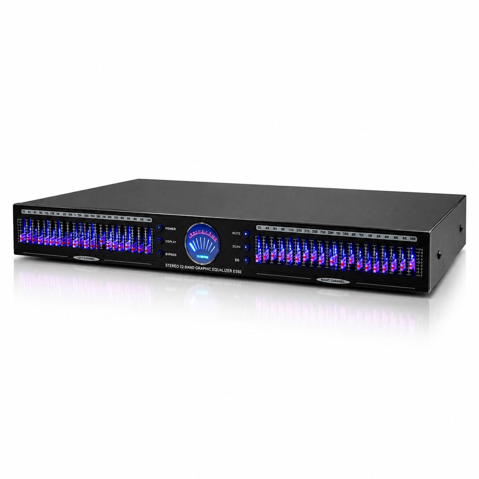 Zweikanaliger 22-Band-Stereo-Grafik-Equalizer, ±12 Db Audio-eq Mit Led-pegelanzeige, 10 Voreingestellte Modi, Rauschunterdrückung, Bass-, Mitten- Und Höhenregler Für Heimkino, Karaoke