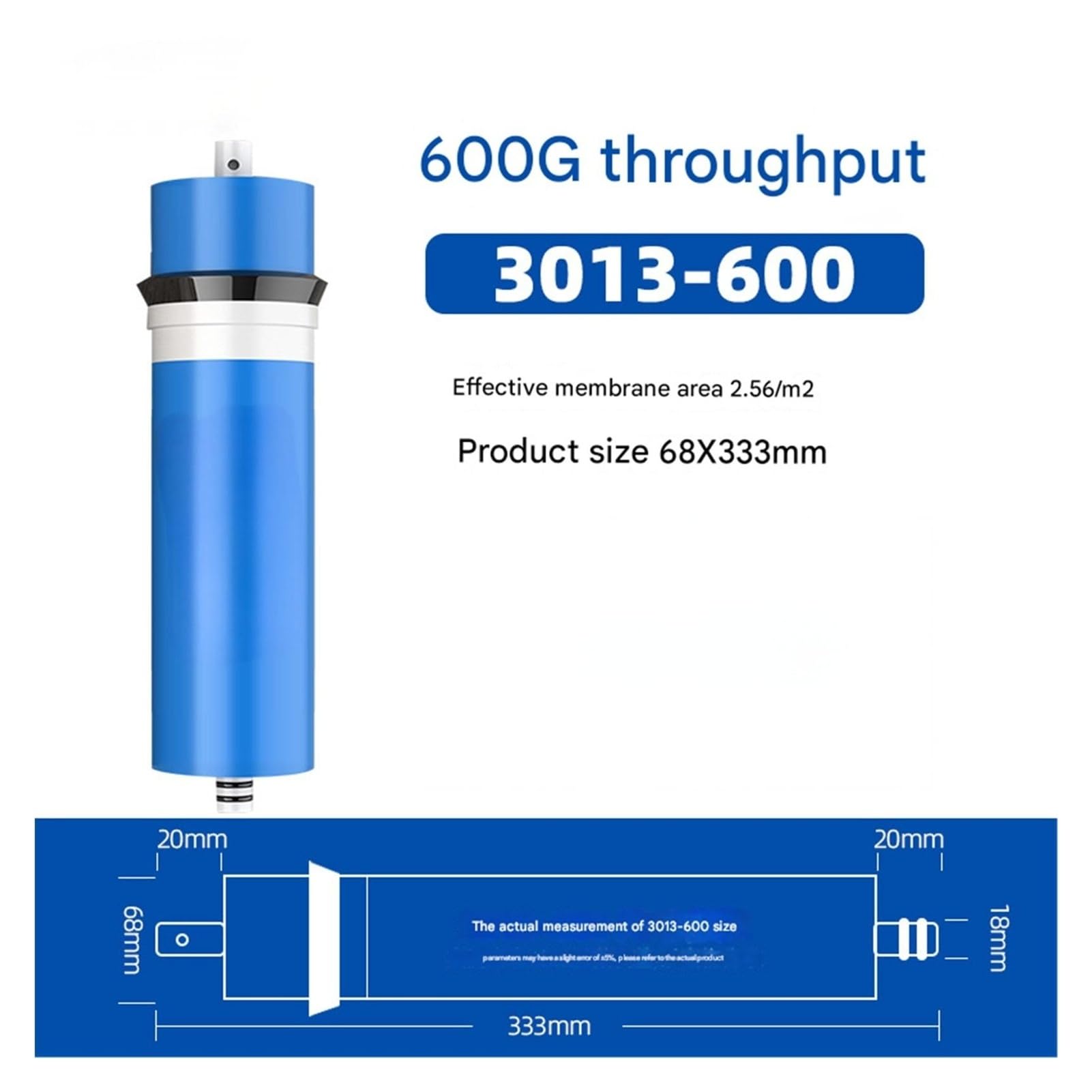Accesorios para filtros Cartucho de filtro agua ósmosis inversa RO Purificador Estándar general del común para baño, cocina(3013-600)