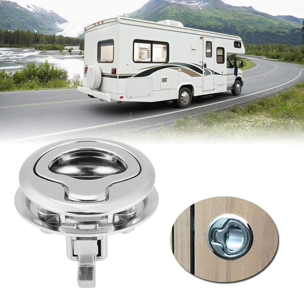 EBTOOLS Pestillo de enjuague empotrado, 15-23 mm Acero inoxidable Tirador de enjuague Pestillo Pestillo de cierre para RV Marine Boat RV