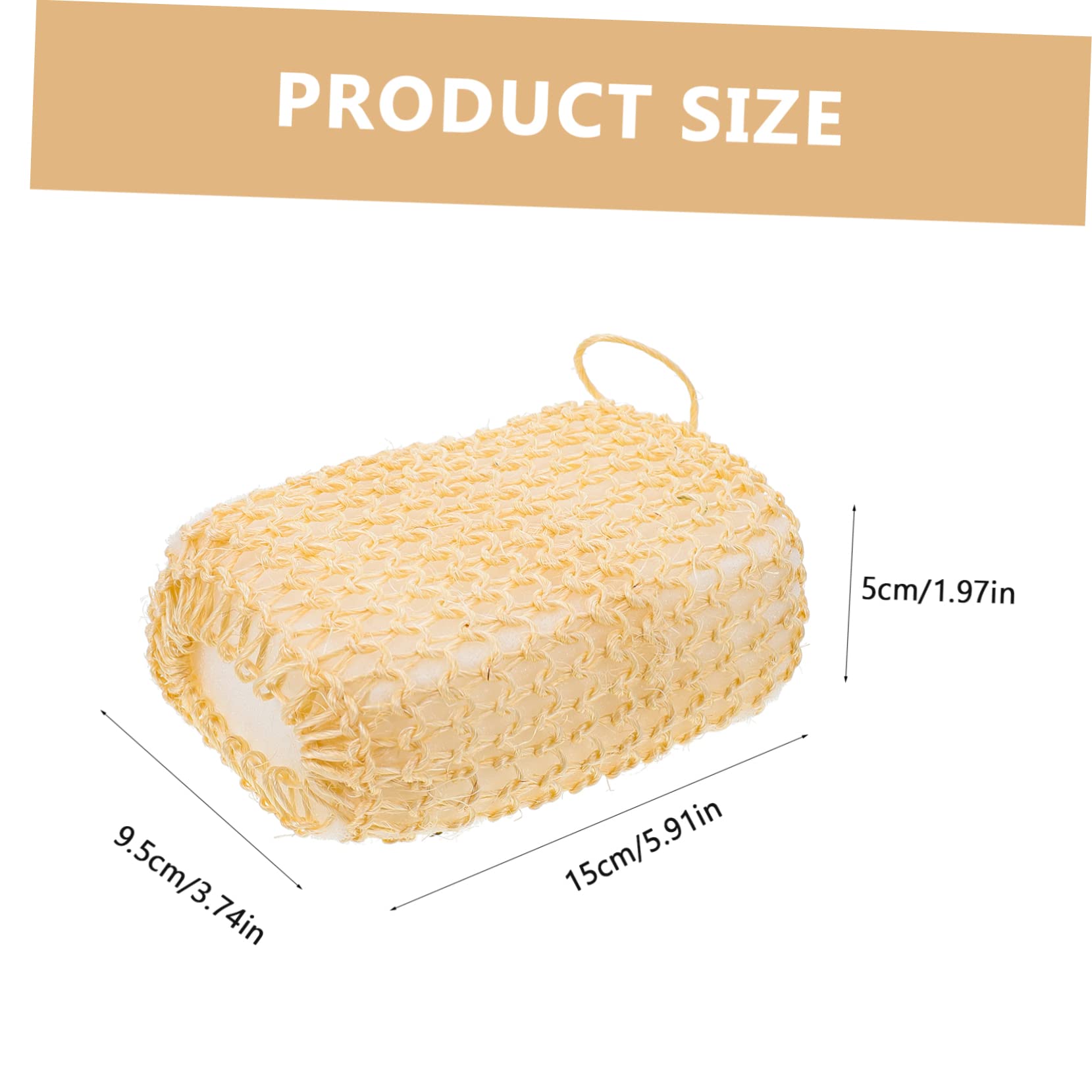 ERINGOGO 2Pcs Sisal Exfoliating Body Scrubbers Natural Loofah Pads for Skin Massage and Deep Cleansing for Daily Shower Use Promotes and Smooth Skin