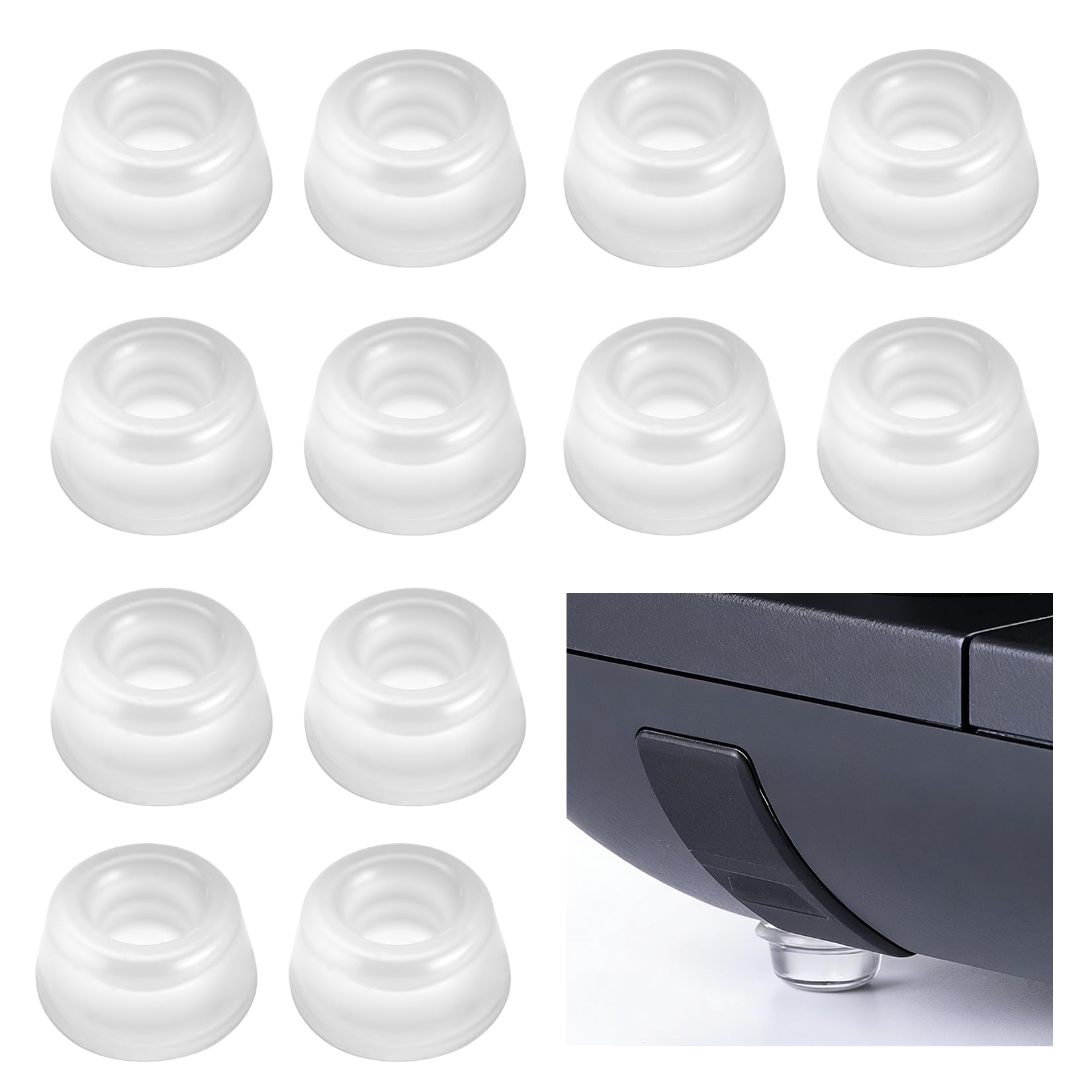 20pcs Self Adhesive Rubber Feet for Furniture,Clear Rubber Furniture Pads Floor Protectors,Transparent Elastic Silicone Bumper Padsset, Shock-absorbing Knobs for Doorstop Noise Absorption(0.87x0.4")