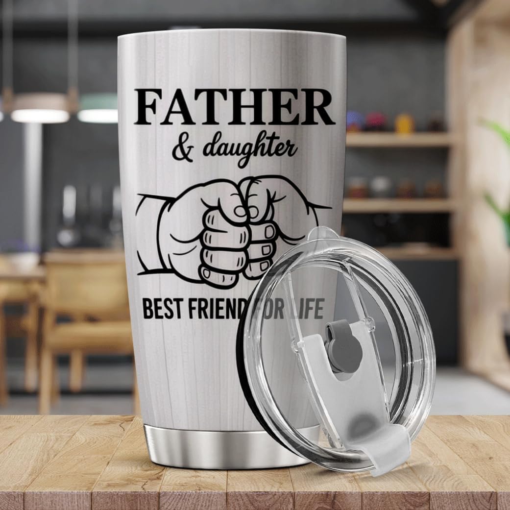 CUBICER Father And Daughter Best Friend For Life Stainless Steel Tumbler 20 Oz Gift Dad From Insulated Travel Mug Coffee Or Cold Drinks Heat Iced Cool Hot Bottle Outdoor Tea - Image 5