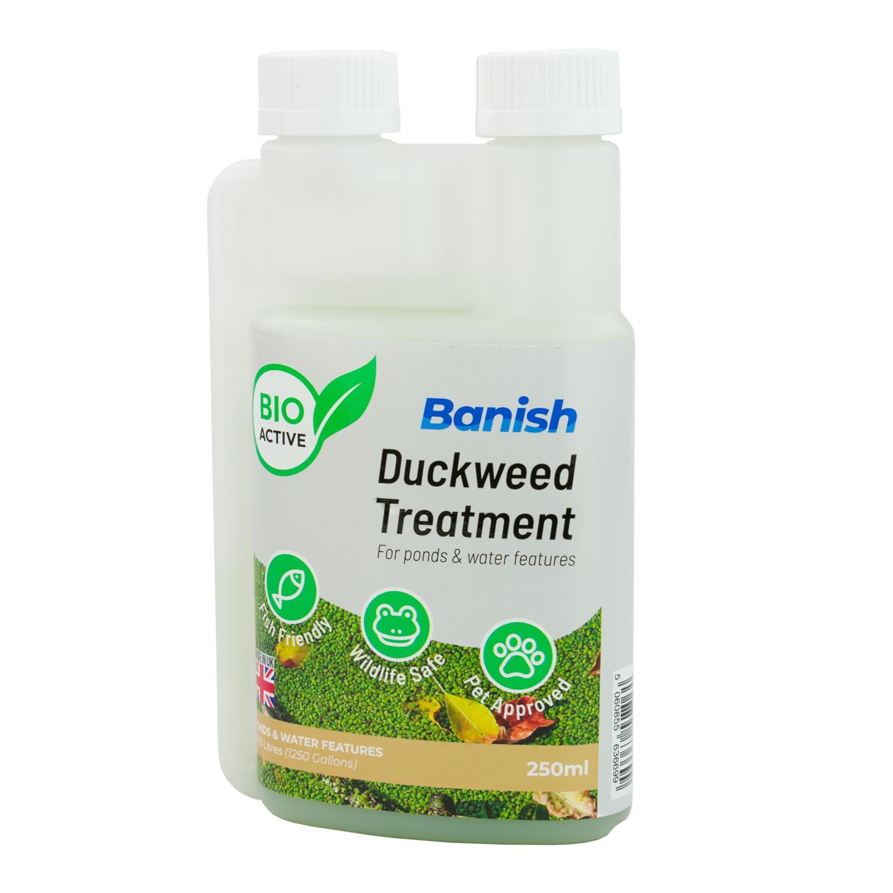 Banish BioActive Duckweed 250ml Pond Water Treatment Natural Algae Remover