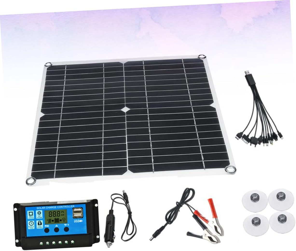 VANZACK Solar Panel Solar Charger Panel Controller Monocrystalline Cell USB Output Outdoor Use Cell Controller