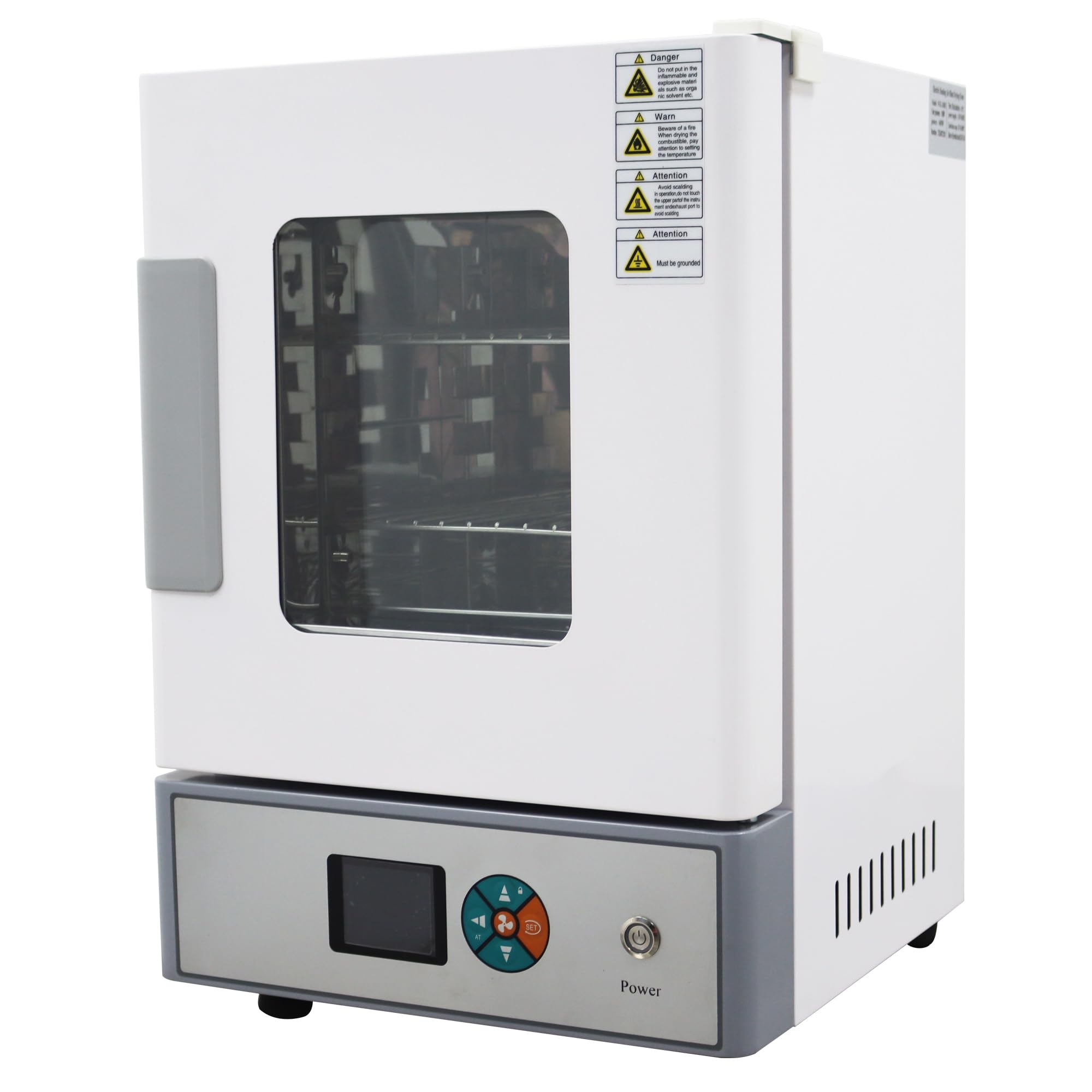 HQHAOTWU Digital Forced Air Convection Drying Oven Lab Heat Treat Oven Electric Blast Drying Oven 20L Inner Chamber Volume Fan Speed Adjustable 0.6KW