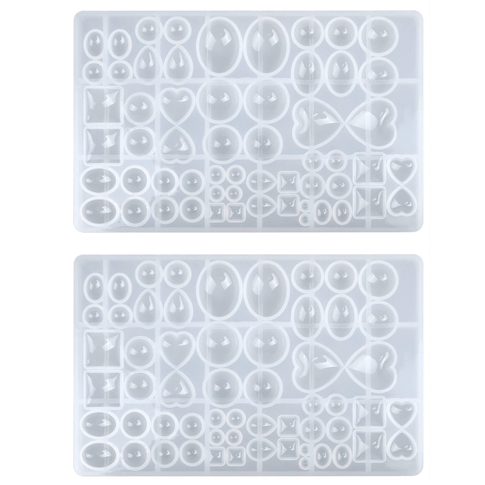 2 Pcs Gem Jewelry Casting Mold,Resin Jewelry Casting Molds for Making Earrings Jewelry Making Crafting Projects (Large)
