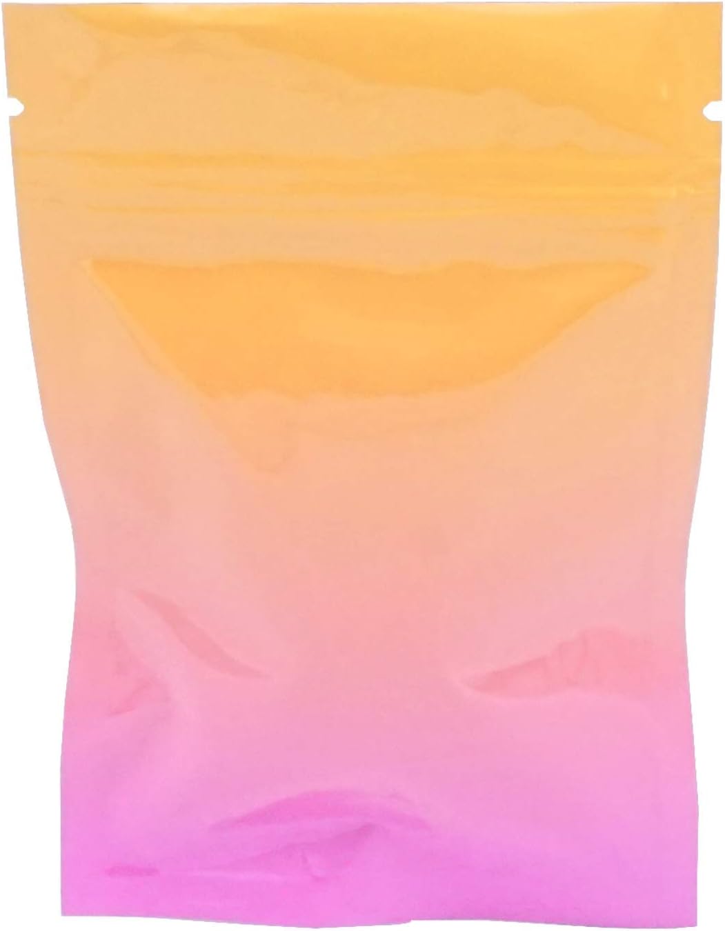 QQ StudioPack of 100 Double-Sided Two-Tone Ombre Color Gradient Silver Foil Resealable Bags w/Tear Notches for Beauty Scrub Products (4" x 6", Ombre Orange)