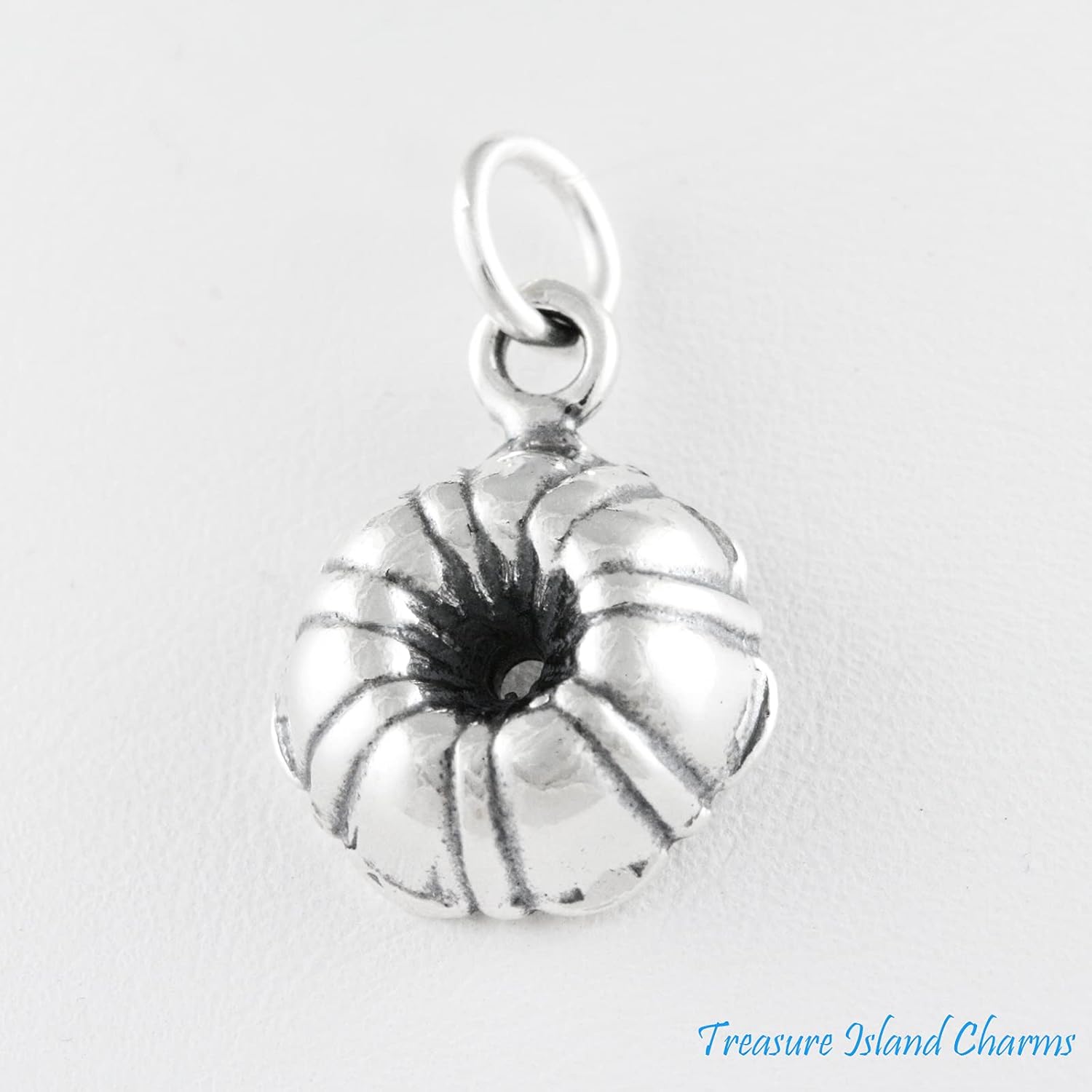Bundt Cake Pan Mold 3D 925 Solid Sterling Silver Charm Pendant Bracelet Jewelry Making Supply