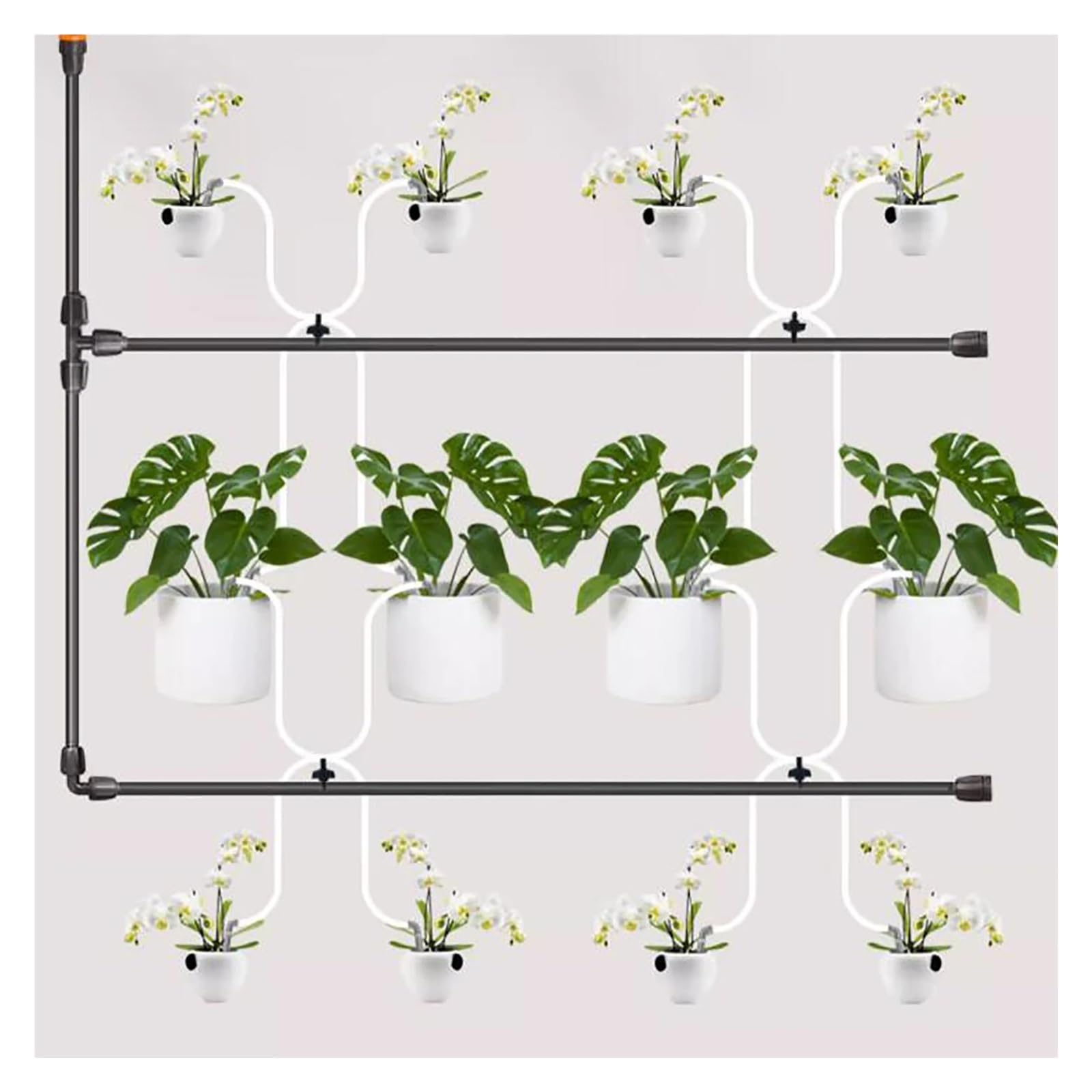 Tropfer-Set, 2-Wege-4-Wege-Automatik-Wurzelbewässerungs-Emitter, 2/4 l, 8 l, Dauerfluss-Tropfer, Gewächshaustopf, Bonsai-Pflanzenbewässerung(4L-4way)