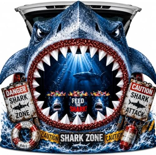 Halloween Shark Trunk or Treat Car Decorations Kit for SUV, Ocean Decor image 4
