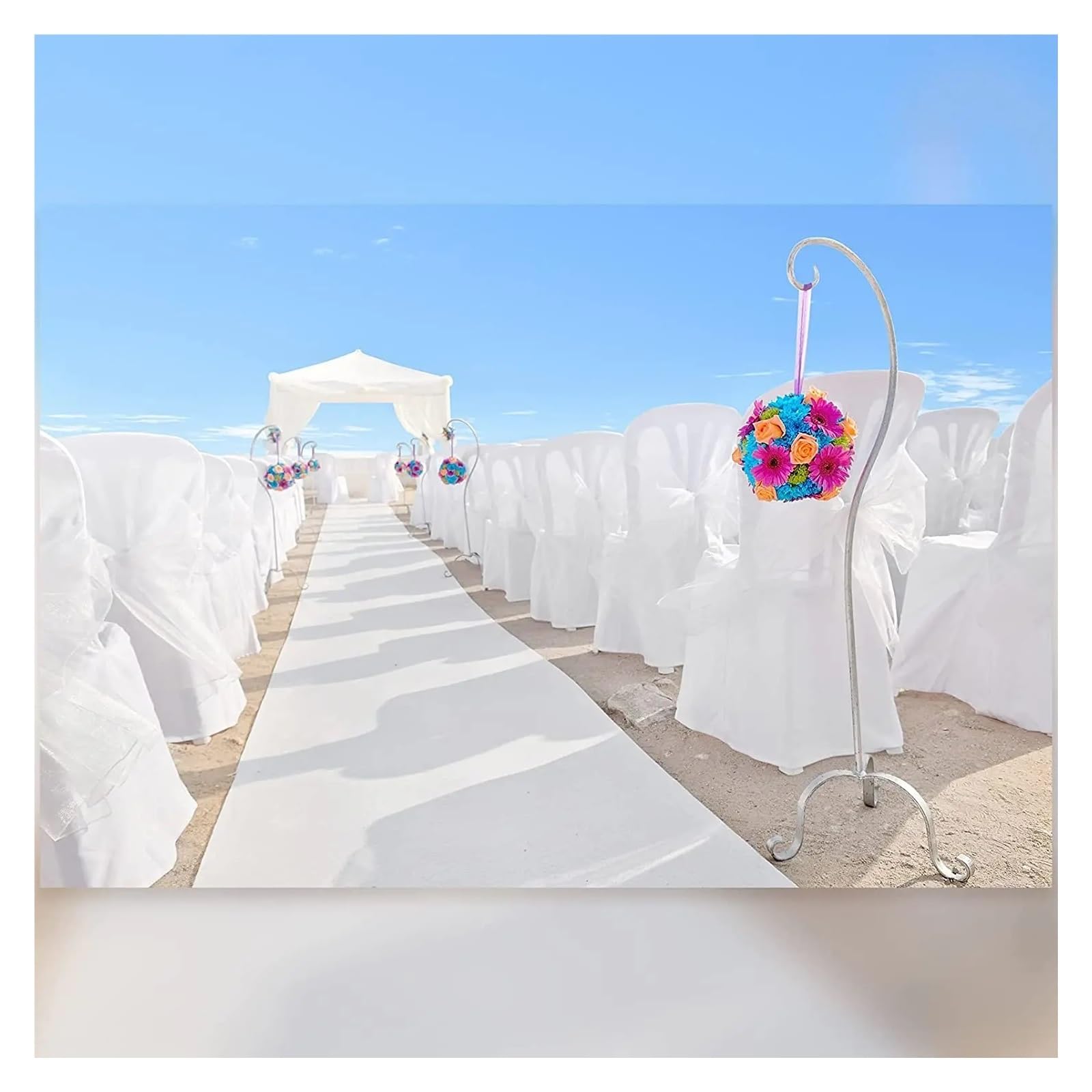 Tappeto Per Navata Nuziale Tappeto bianco for matrimoni antiscivolo for corridoio, hotel, banchetto, celebrazione, evento, cerimonia, festa, palcoscenico(6M)