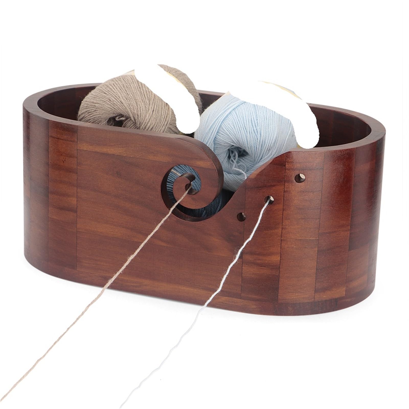 Strickschale aus Holz 1 Stück Garn-Aufbewahrungsschale aus Holz – DIY-Garn-Aufbewahrungsbehälter, Garn-Box mit Loch, DIY-Stricken, Häkeln, handgefertigtes Werkzeug