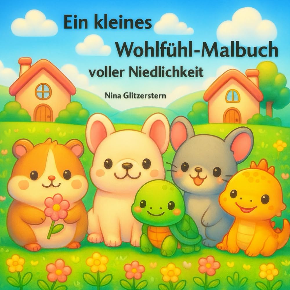Ein kleines Wohlfühl-Malbuch voller Niedlichkeit: Süße Tierfreunde, sanfte Szenen und friedliche Momente zum Entspannen und Träumen
