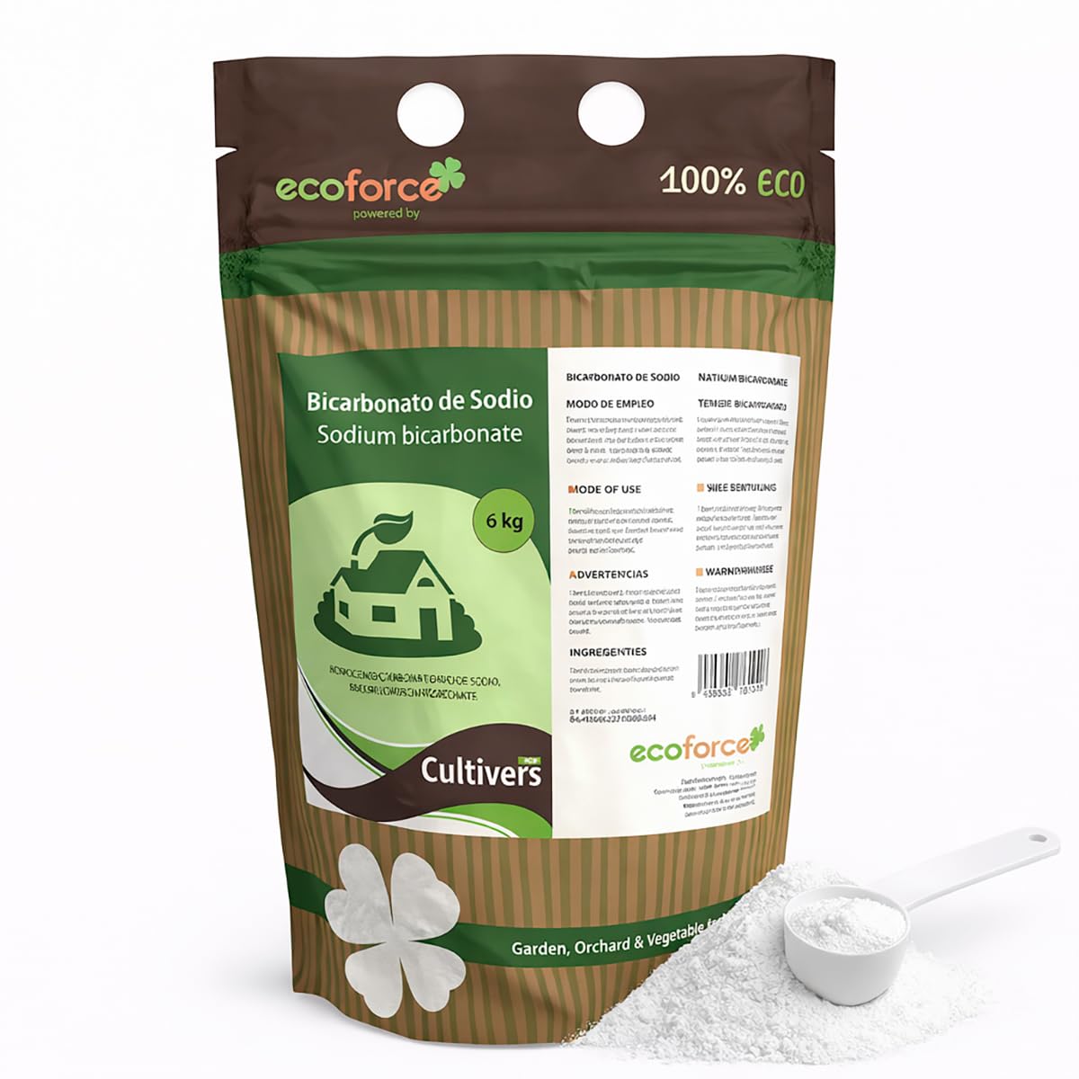CULTIVERS Bicarbonato de Sodio 6 kg Polvo Multiusos Alta Solubilidad