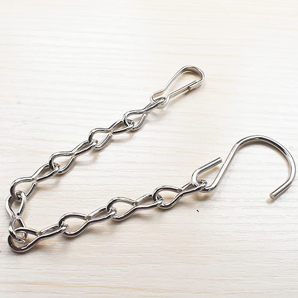 Paquete de 10 cadenas colgantes plateadas de 9.5 pulgadas para colgar comederos de pájaros, casas de pájaros, macetas, cestas, baños de pájaros, linternas, campanillas de viento, vallas 8