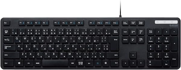 エレコム TK-FCM108XBK 有線薄型フルキーボード