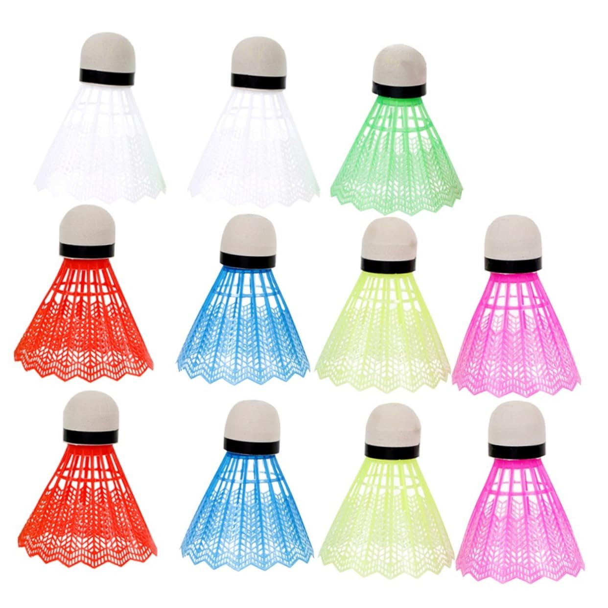 Parliky 24pcs Colorful Plastic Badminton Shuttlecocks for Outdoor Fitness Durable Design Two Barrels for Training and Entertainment Activities