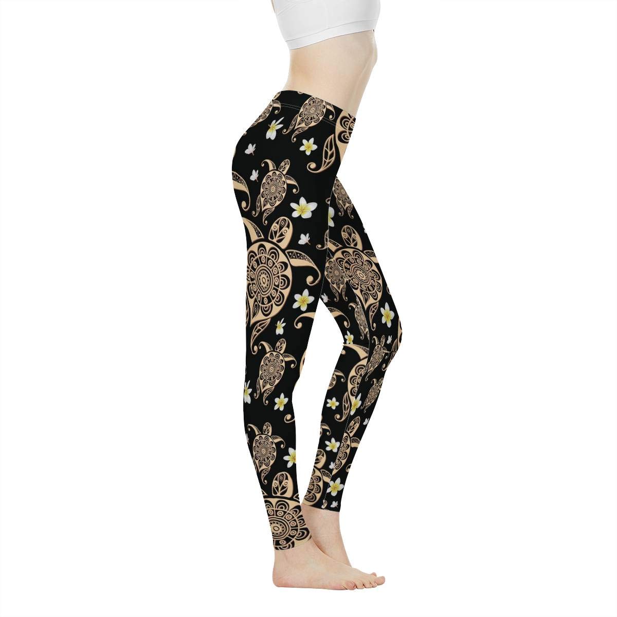 POLERO Women Leggings Stretchy Capris Leggings Soft Yoga Pants Printed Legging Pants Gift for Women Teens Girls Size XS-3XL