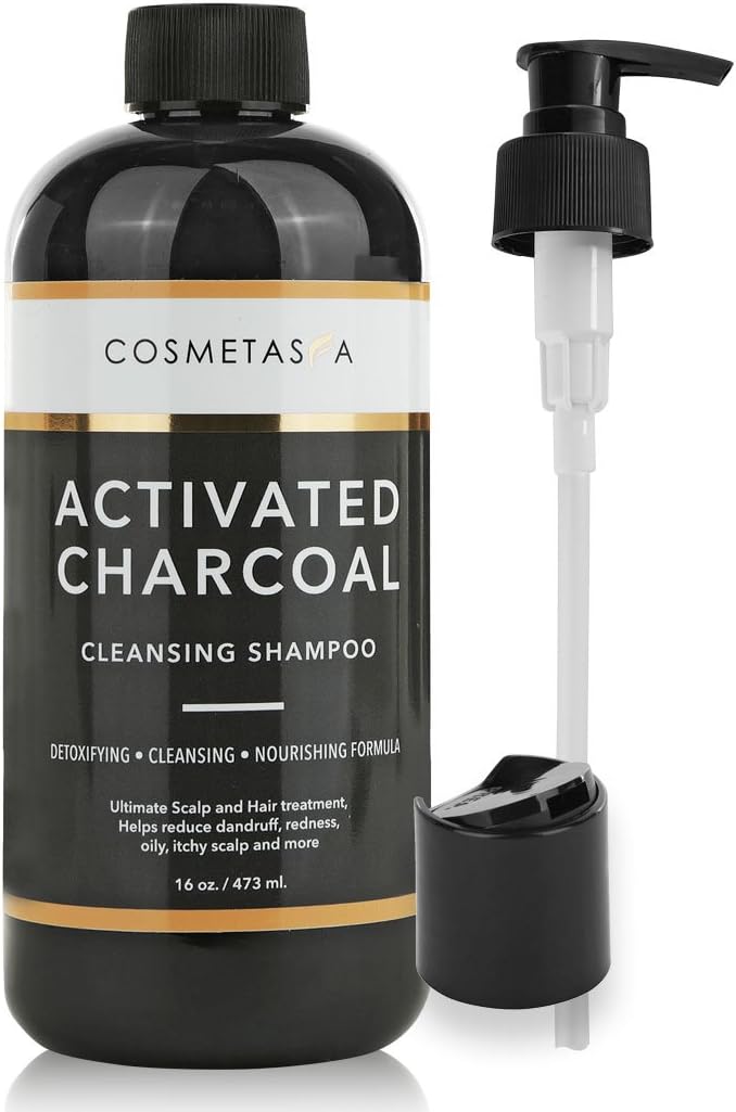 Activated Charcoal Cleansing Shampoo 16 oz :: Hair and Scalp Clarifying, Volumizing, Nourishing & Detoxing for Men and Women ::Natural, Paraben & Sulfate Free by Cosmetasa