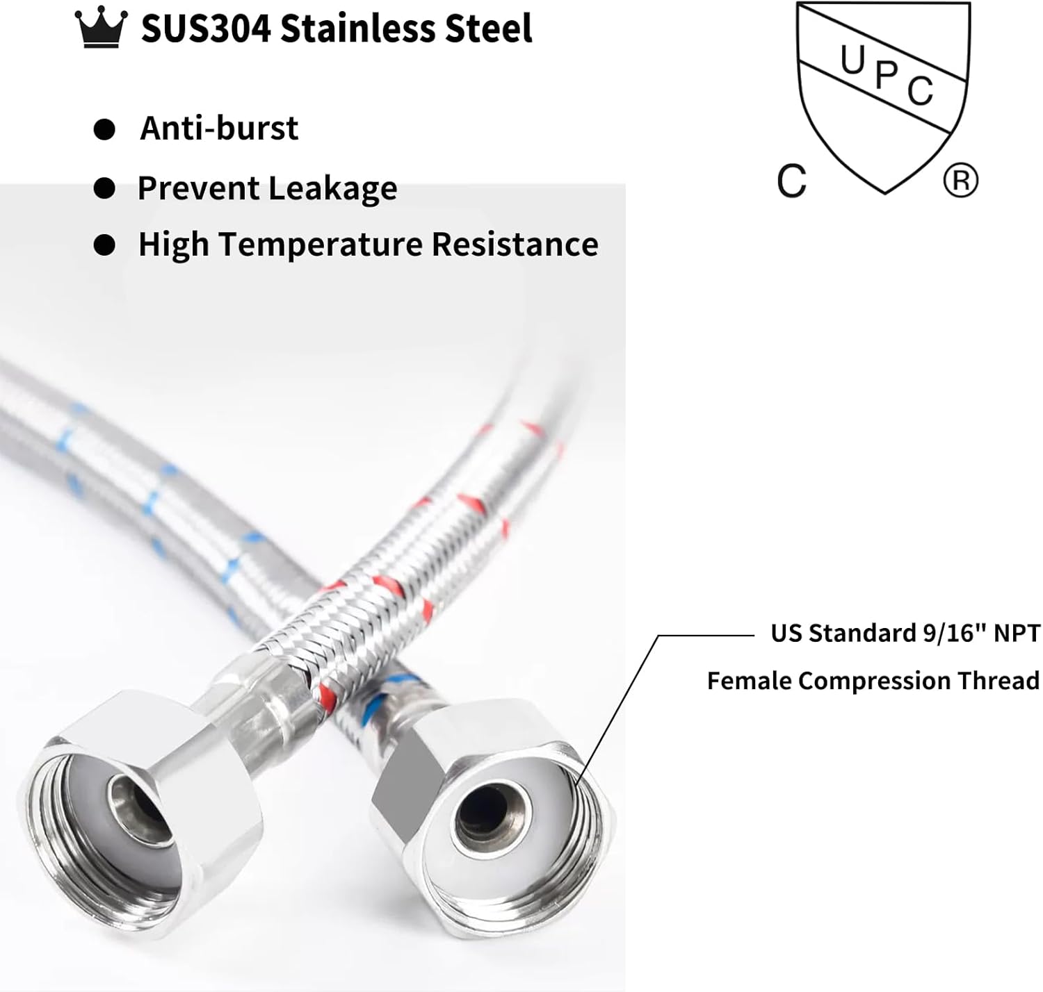 Bathroom Faucets 【SUS304 Stainless Steel】 Brushed Nickel Waterfall Bathroom Faucet 1 Hole + Brushed Nickel Sink Drain with Overflow Pop Up Sink Drain Stopper, SF4+SD30-BN