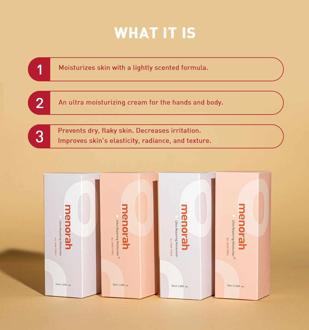 menorah Ultra Repairing Moisturizer – Wrinkle Control & Firming Cream with Vitamin E, Aloe, Niacinamide & Meadowfoam Seed Oil, Boosts Skin Elasticity, Lightweight Hydration for Women & Men, 50ml - Image 9