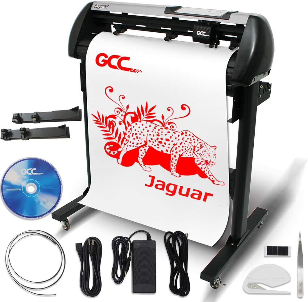GCC Jaguar V LX Professional Elite 24 Inch Vinyl Cutter with Stand and Aligning System for Contour Cutting
