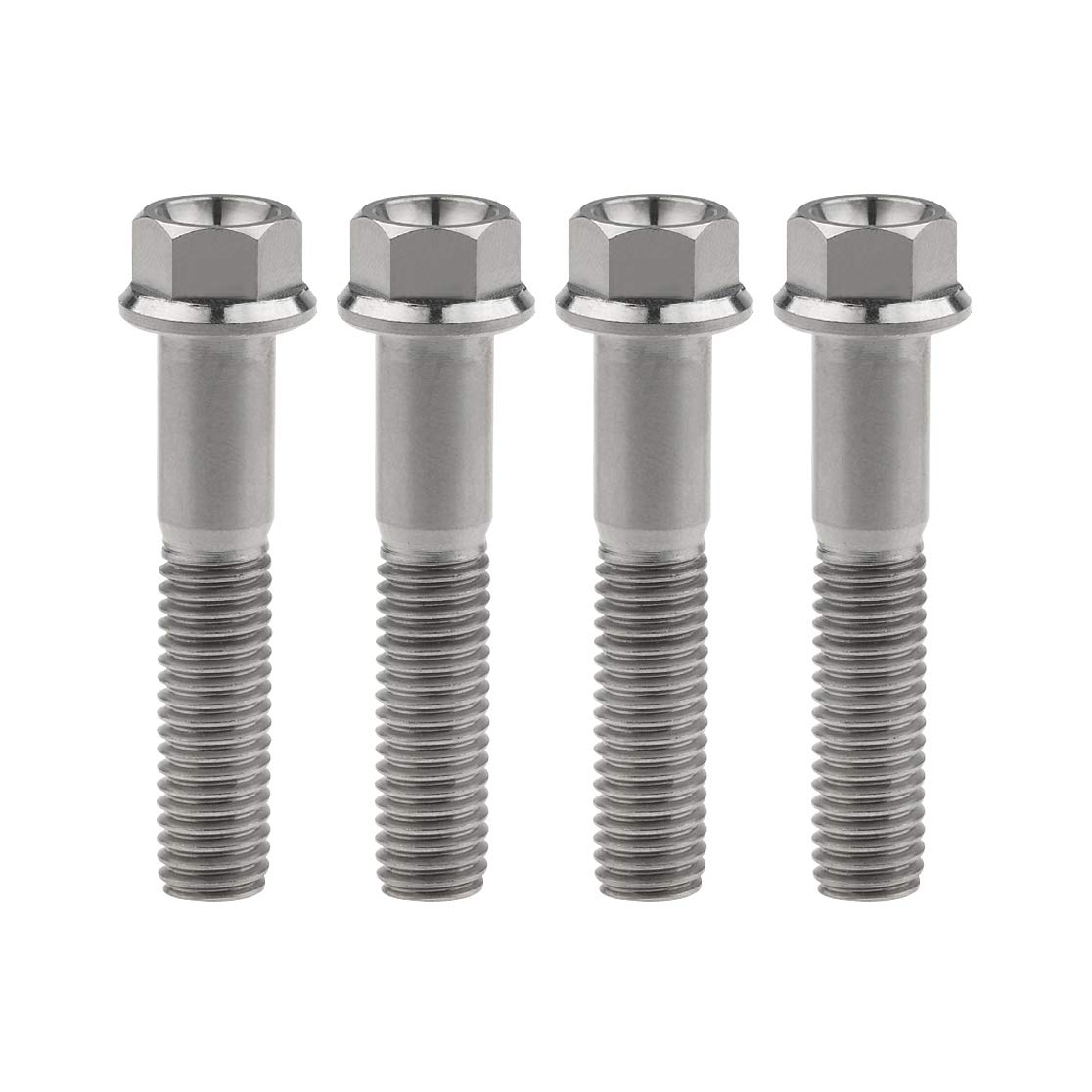 Wanyifa Titanium Hex Small Flange Head Bolt M8 15 20 25 30 35 40 45 50 55 60 65mm x1.25mm Pack of 4 (M8x40mm, Normal Titanium)