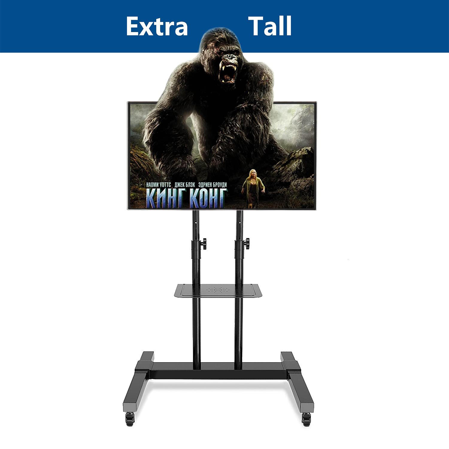 Rfiver Mobile TV Stand Rolling Cart with Tilt Mount/Locking Wheels for 3275 Inch Flat Screen