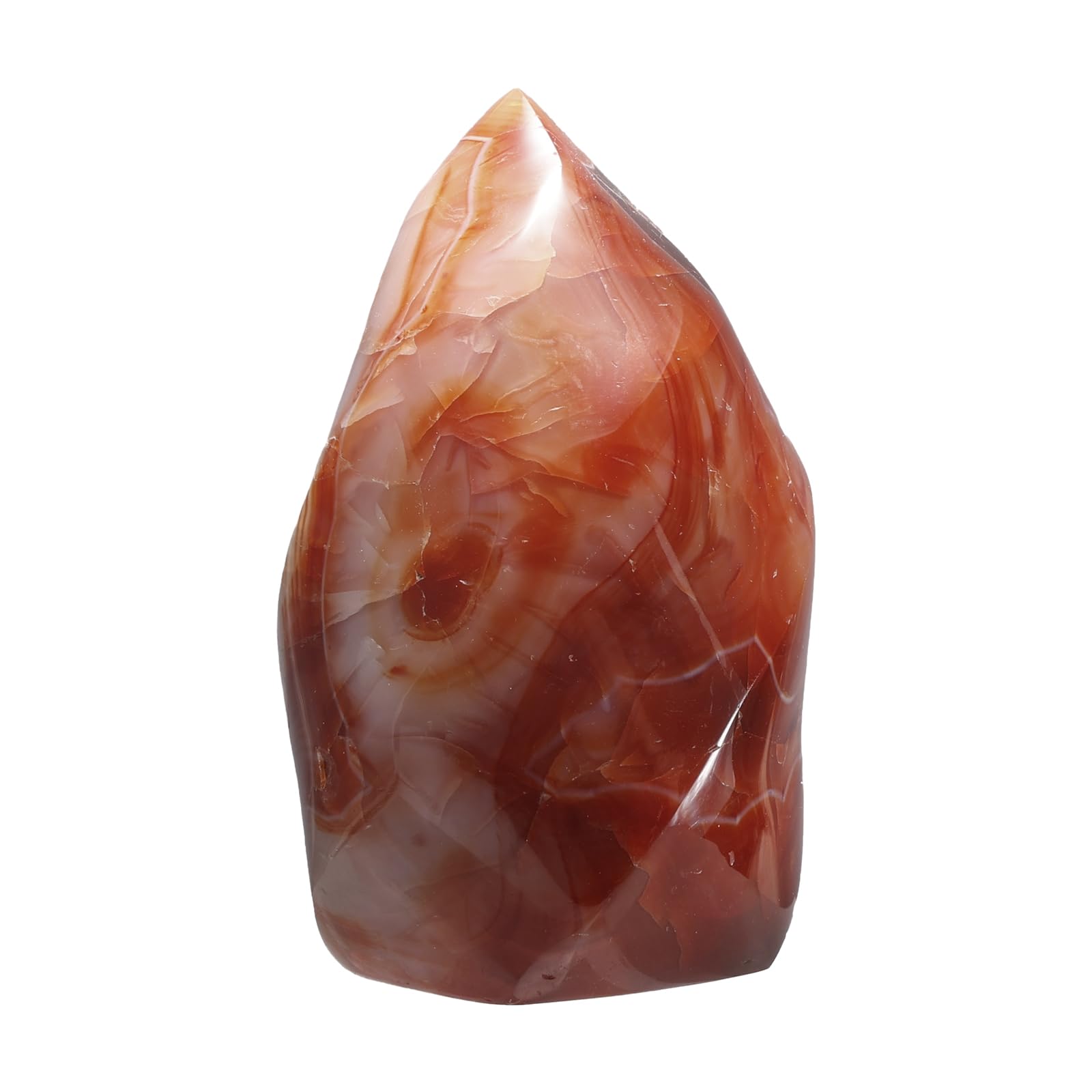 Tour de flamme en cristal de cornaline pour creer une ambiance zen et chaleureuse au salon