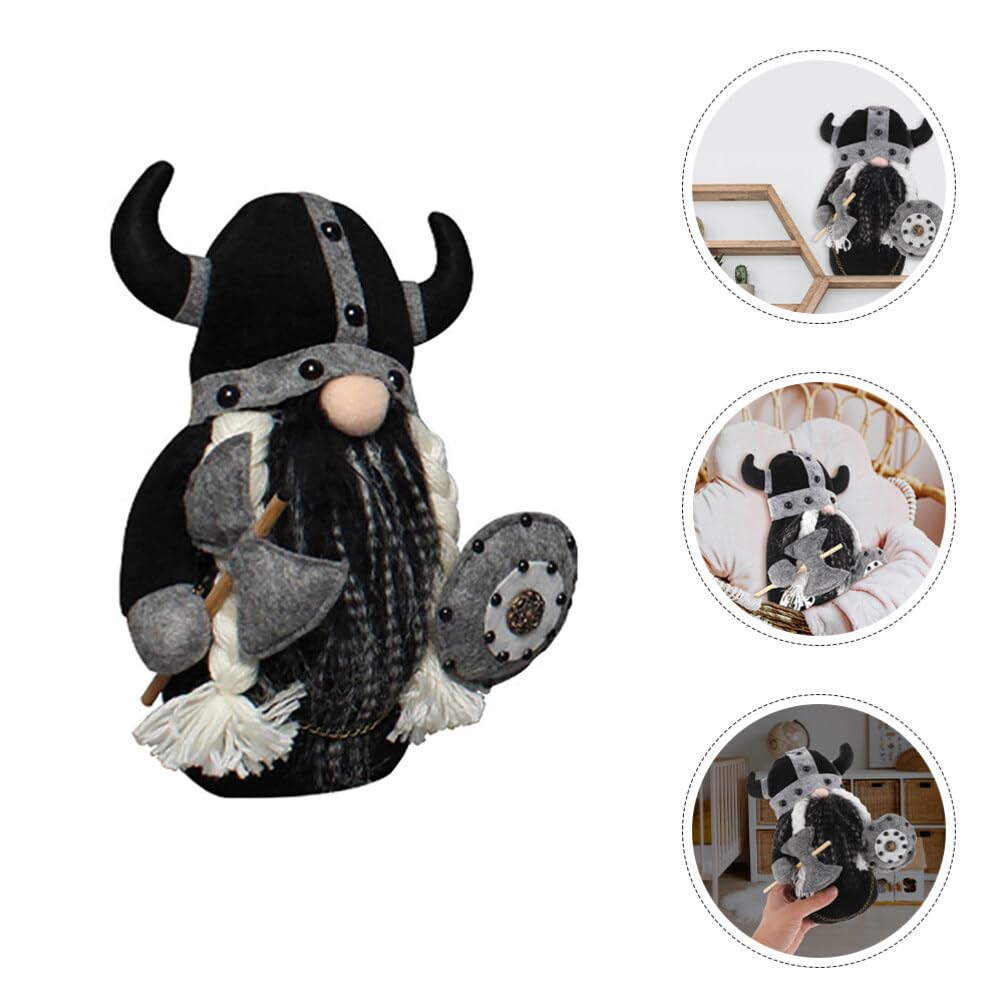 Peluche Gnome Viking - Décoration De Noël Mignonne - 27 Cm - Avec Bouclier, Parfaite Pour La Déco Maison Ou En Cadeau !
