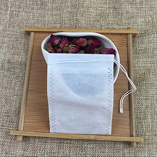 500 Stück Teebeutel 7 x 9 cm Leerer Teebeutel mit Schnur Heal Seal Filterbeutel für losen Kaffee Tee Einweg-Teebeutel aus Papier