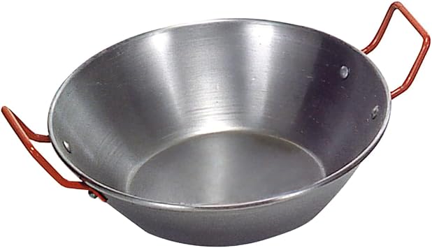 La Ideal Polished Steel Deep Pan with Two Handles, Silver, 36 cm