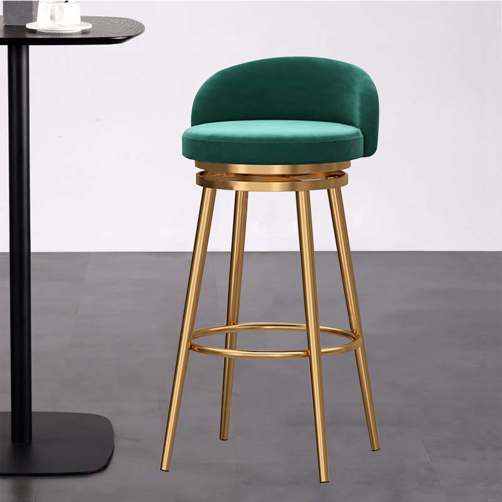 Tabourets de bar lot de 2 velours gris pour comptoir de cuisine moderne