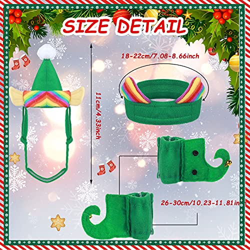 8-Pieces-Christmas-Cat-Outfit-Set-Xmas-Dog-Costumes-Christmas-Cat-Clothes-Santa-Dog-Hat-with-Scarf-Pet-Reindeer-Headband-Red-Cat-Christmas-Cloak-Green-Elf-Outfit-for-Puppy-Kitten-Small-Cats-Dogs-Pets