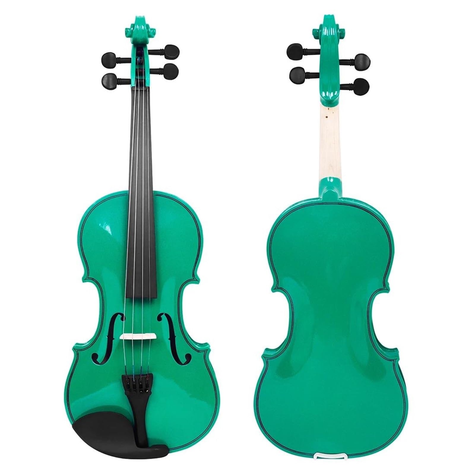 Violino Set Violino Acustico In Legno Massello A Grandezza Naturale 4/4 Per Violino Principiante Con Custodia E Violino Di Colore Verde/viola(Green)