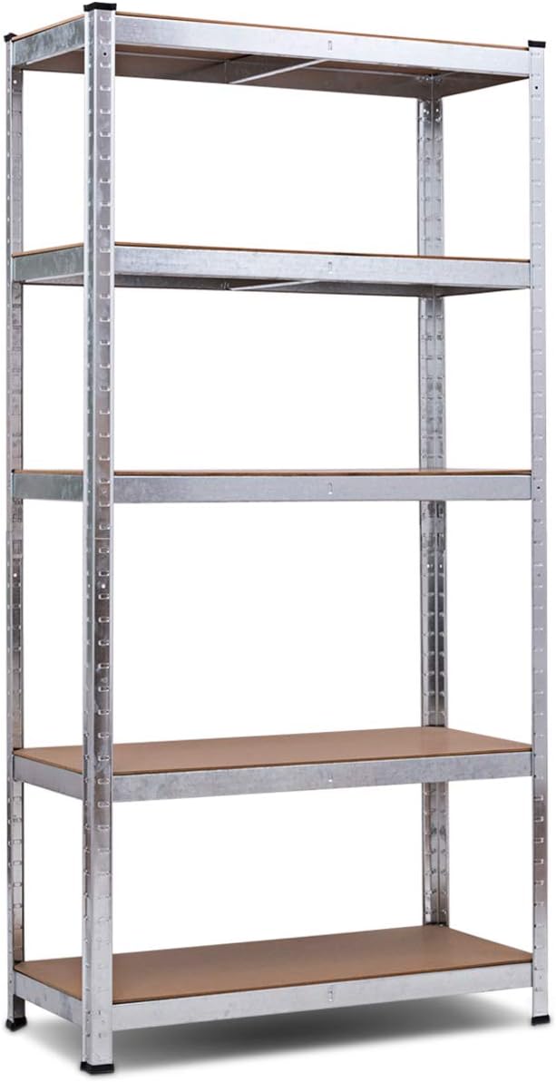 Giantex 5-Tier Shelving Rack Garage Storage Rack Adjustable Shelves Steel Multipurpose Display Stand Bolt-Free Assembly