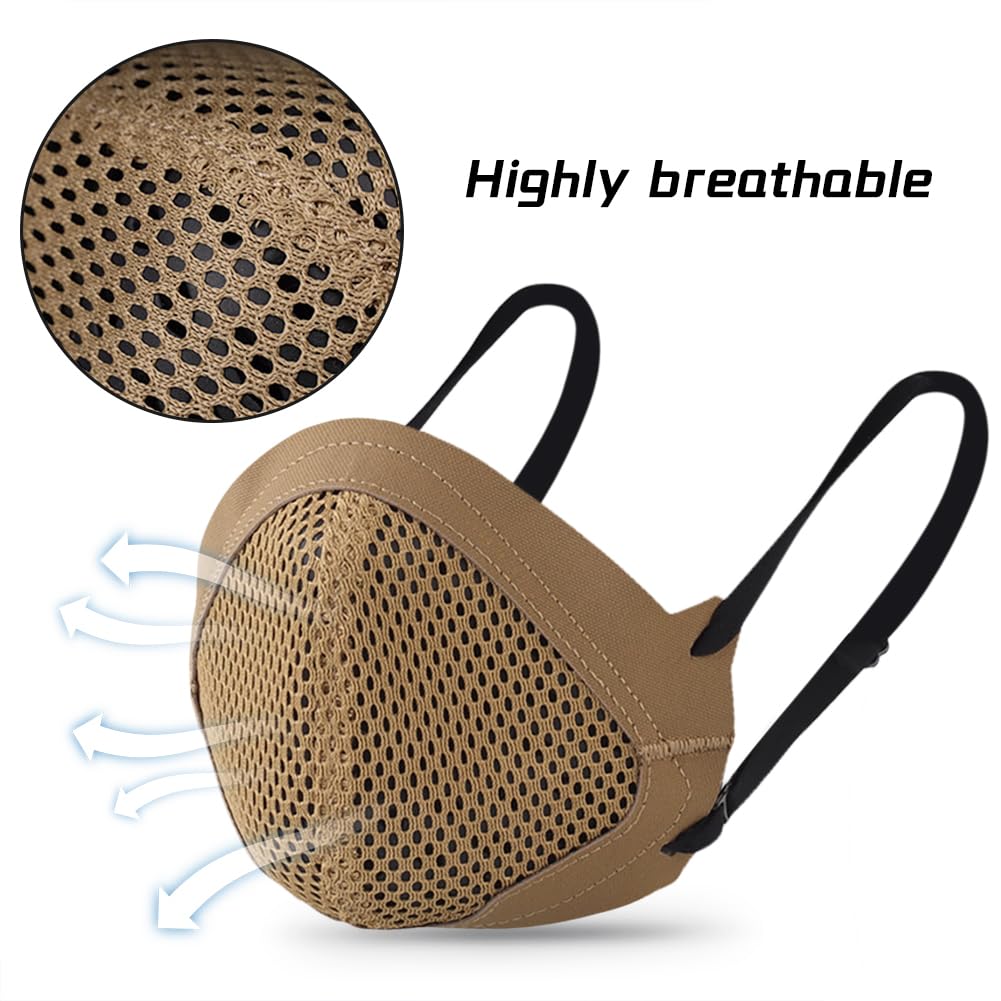 Yzpacc Reusable Half Face Protective Mask Breathable for Tactical Shooting with 3D Silicone Lining