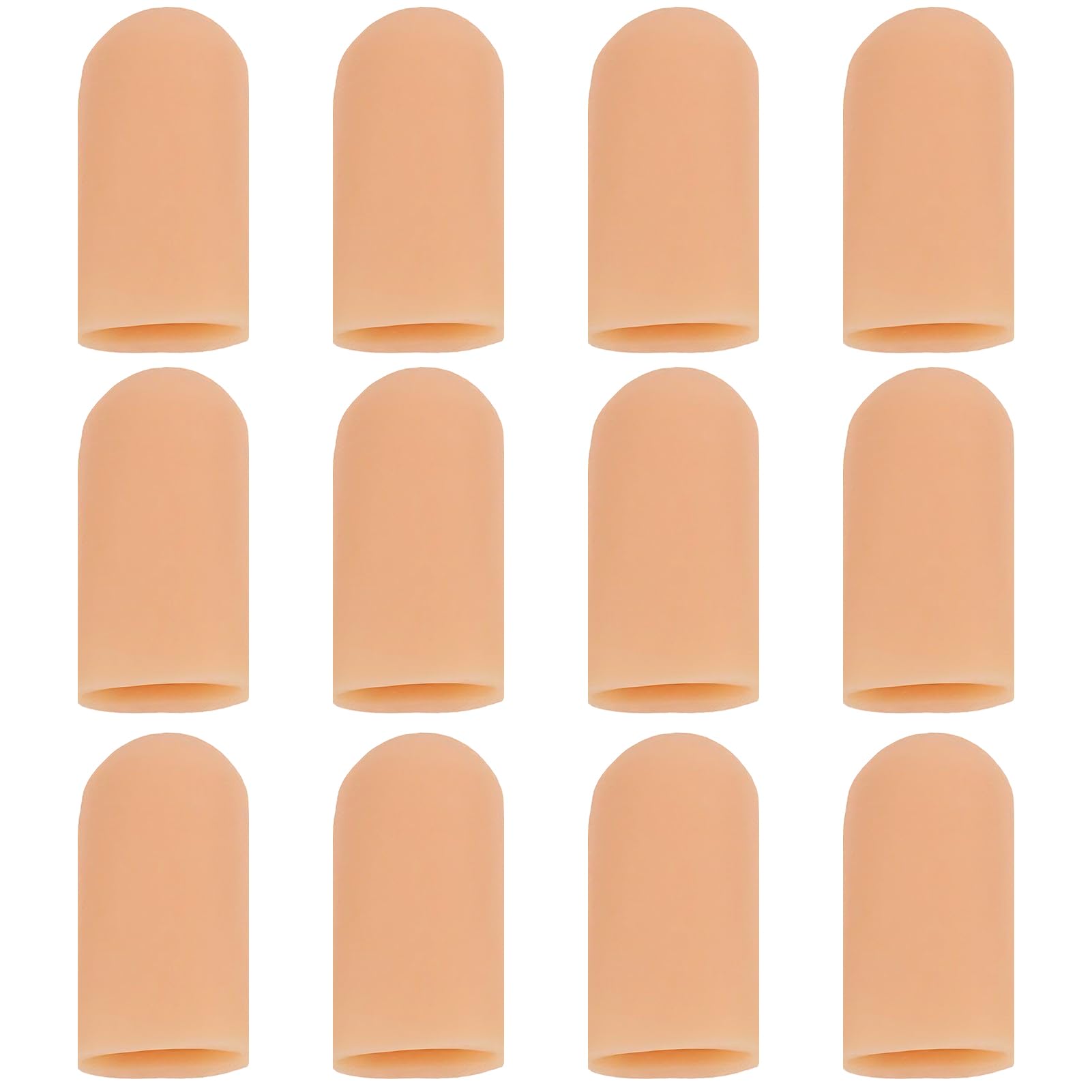 Protège-Doigts en Silicone, 12 PCS Pansements Doigts, Protection Contre Les blessures aux, Protection du Bout des Doigts Imperméables, Convient au Pouce(Couleur Chair)